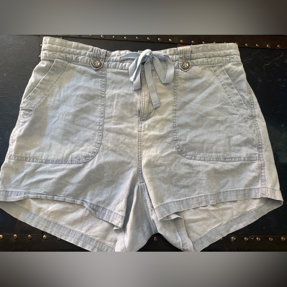 Torrid High Waist Blue Shorts with Textured Fabric